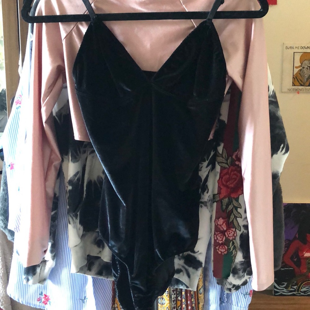 Black felt onesie